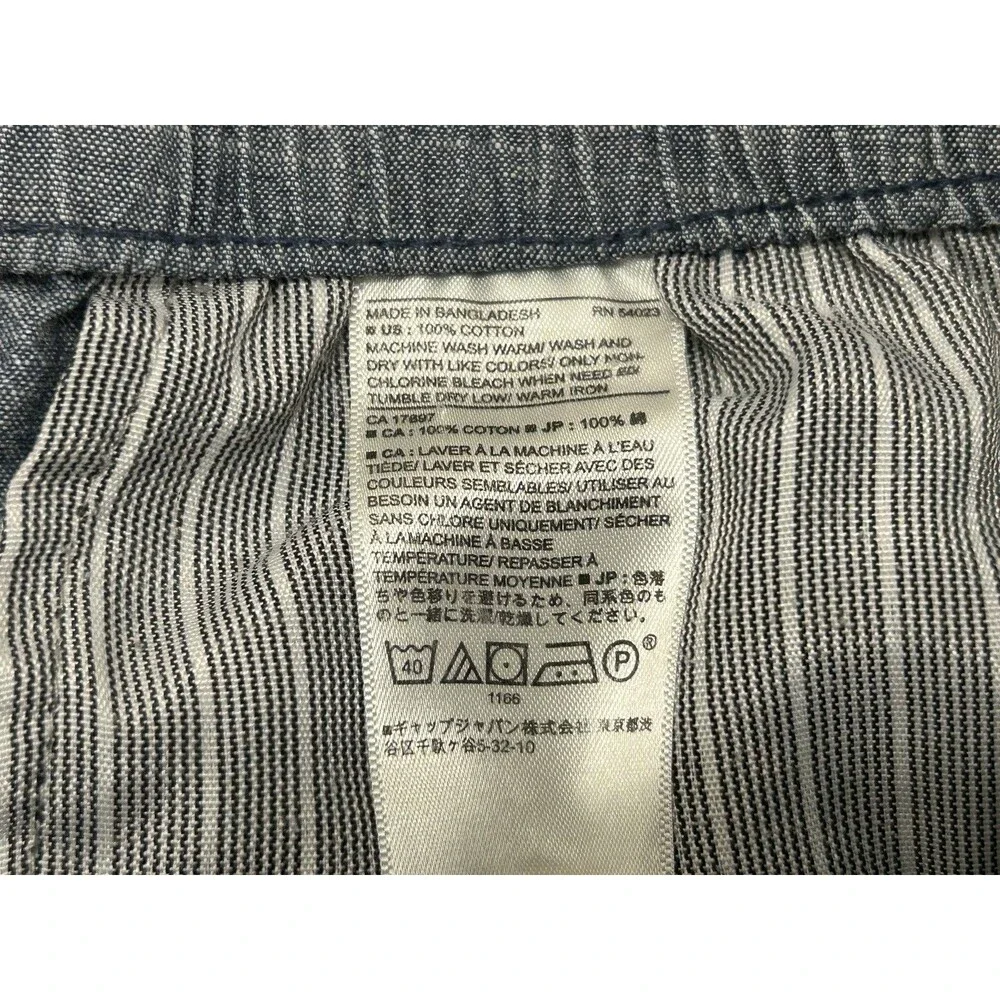 Banana Republic Chambray Drawstring Deck Shorts Mens Large Blue 7.5